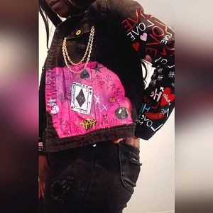 Custom jean jacket harley quinn